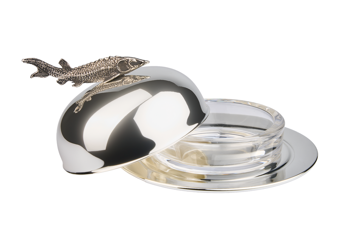Caviar Gloche 13cm versilbert